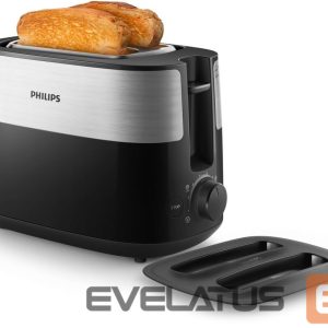 Toster Philips  Toaster HD2517/90 Daily Collection Power 830 W, Number of slots 2, Housing material Plastic, Black/Stainless Steel 