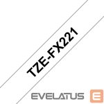 Printer accessories Brother  TZe-FX221 Flexible ID Laminated Tape Black on White, TZe, 0.9 cm, 8 m 