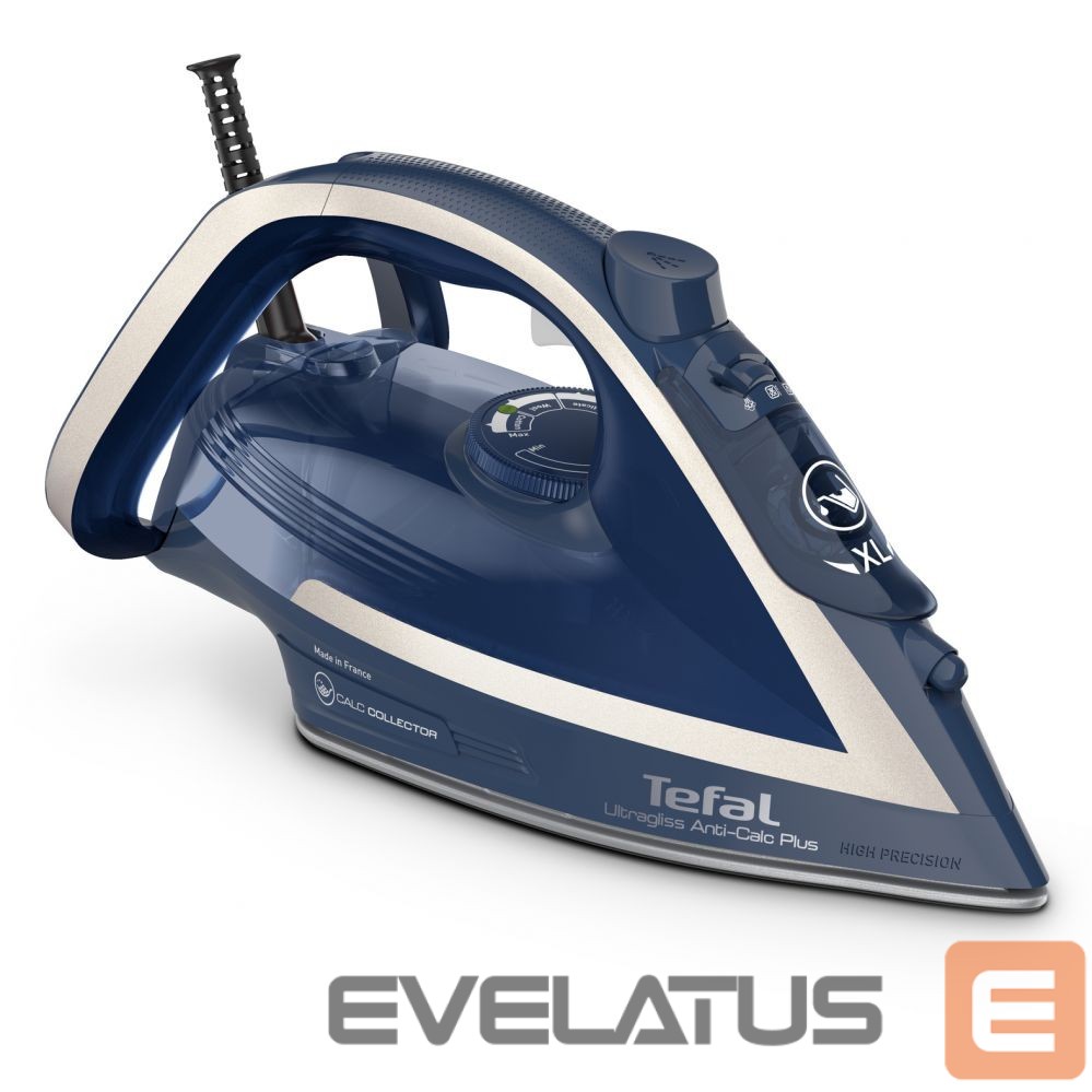 Iron TEFAL Steam Iron FV6830E0 2800 W, Water tank capacity 270 ml, Continuous steam 50 g/min, Silver/Blue