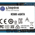 Hard drive SSD Kingston  KC600 512 GB, SSD interface mSATA, Write speed 520 MB/s, Read speed 550 MB/s 