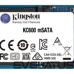 Hard drive SSD Kingston  KC600 512 GB, SSD interface mSATA, Write speed 520 MB/s, Read speed 550 MB/s 