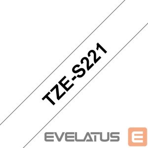 Printer accessories Brother  TZe-S221 Strong Adhesive Laminated Tape Black on White, TZe, 8 m, 9 mm 