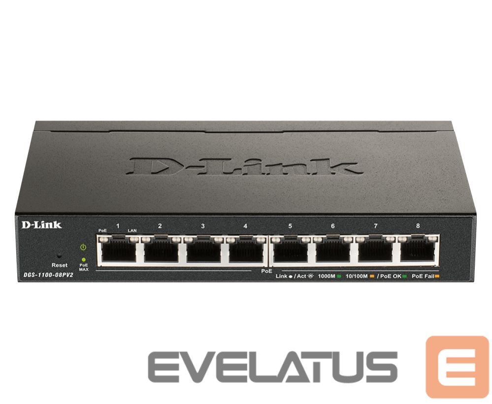 Server - Other Accessories D-link 8-Port Gigabit PoE Smart Managed Switch DGS-1100-08PV2 Web managed, Desktop