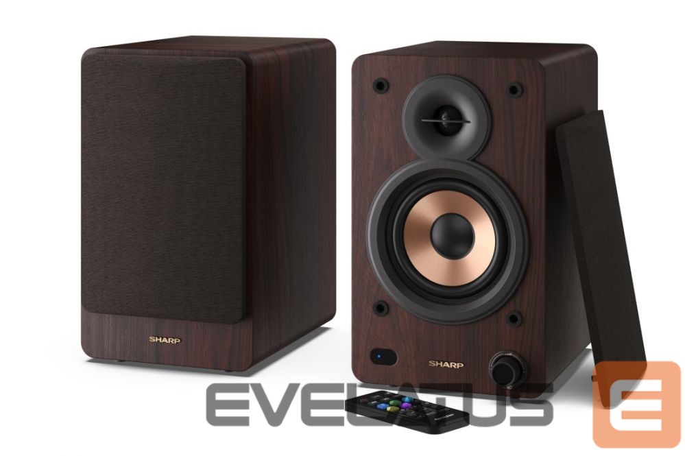 Speakers Sharp CP-SS30 Bookshelf Speakers, Brown