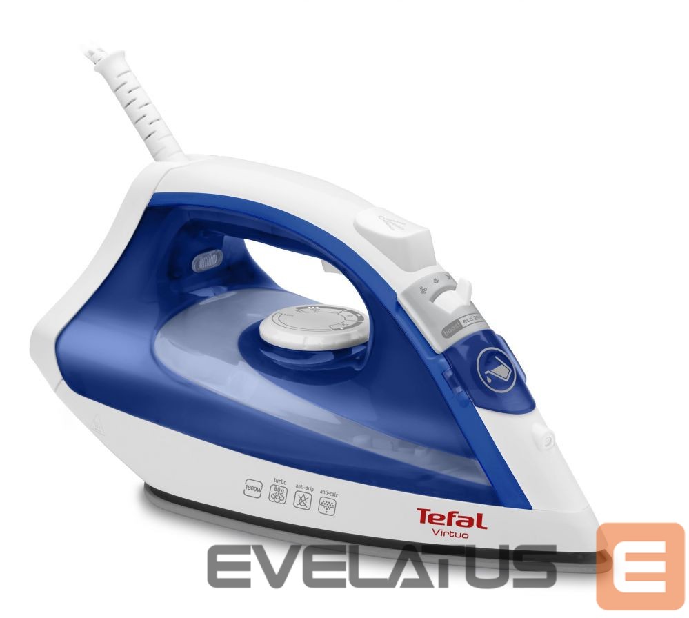 Iron TEFAL Virtuo FV1711 Ferro a vapore Durilium 1800W Viola, Bianco ferro da stiro