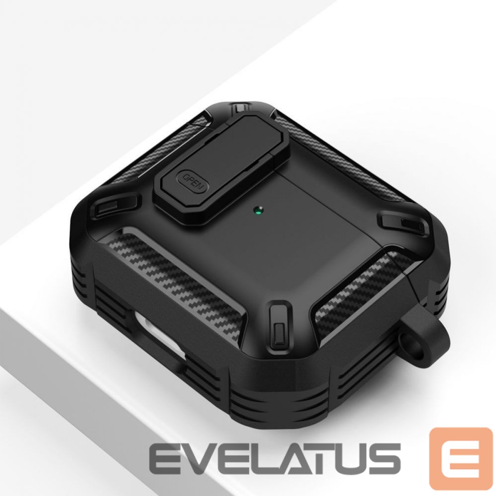 Accessories for smart watches Tech-Protect Tech-Protect X-Carbo Case for AirPods Pro 1 / 2 - Black