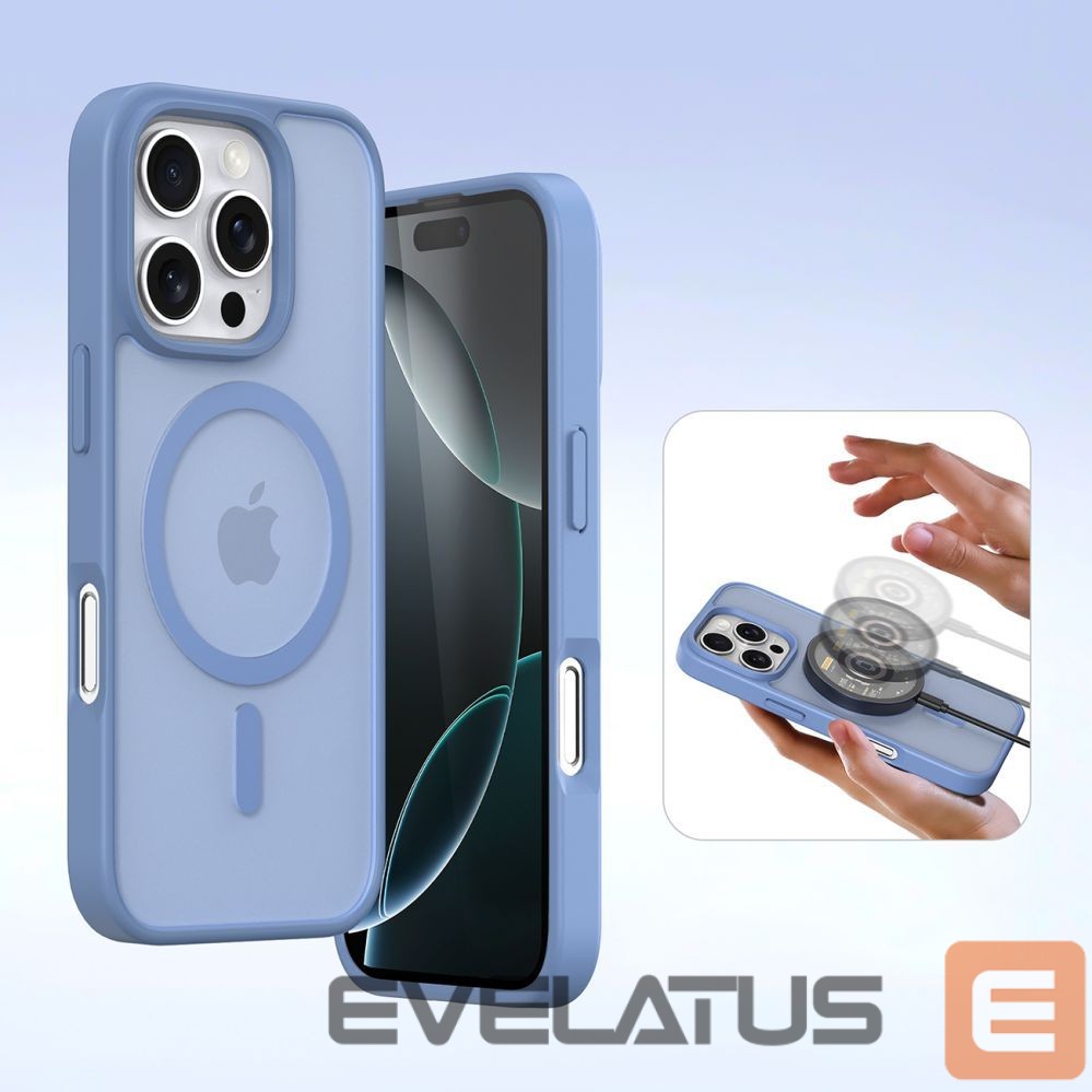 Back panel cover Dux Ducis Dux Ducis Lawa iPhone 16 Pro Leather Case with Detachable Magnetic Wallet - Blue