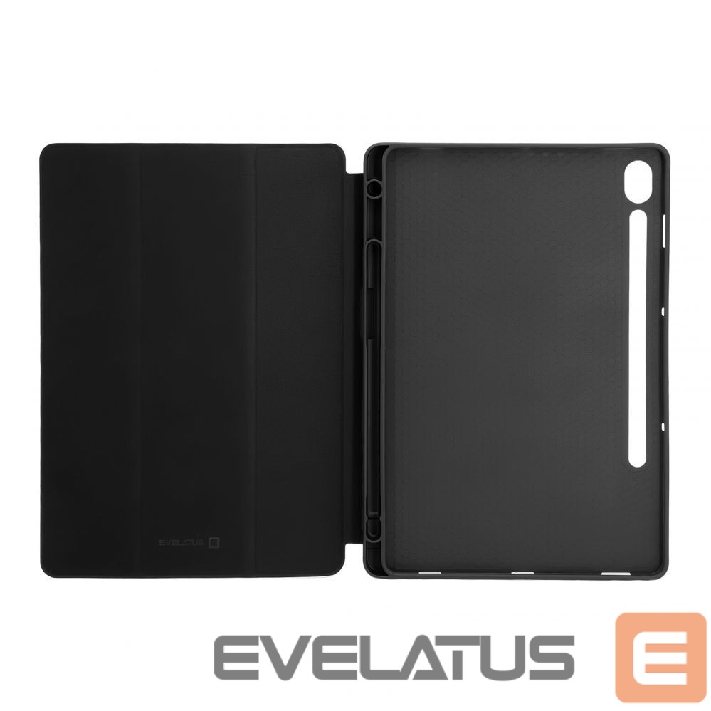 Book case Evelatus Galaxy Tab S9 Tablet case with imitate microfiber inside Black