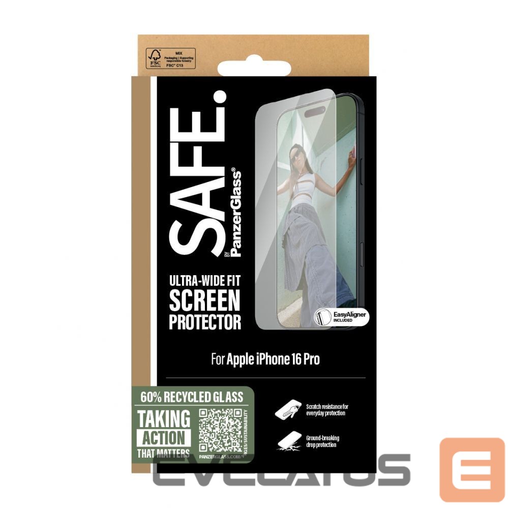 Back panel cover PanzerGlass SAFE by Screen Protector iPhone 16 Pro| Ultra-Wide Fit |