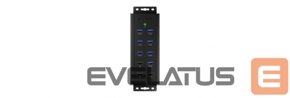 Routers Raidsonic 7-port Industrial hub IB-HUB1703-QC3 0.71 m, Black, USB Type-A