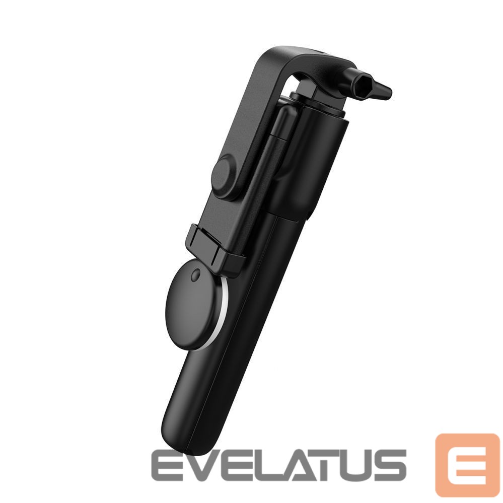 Camera accessory Hurtel Selfie stick WR1YXS telescopic tripod 0.71m with round lamp - black