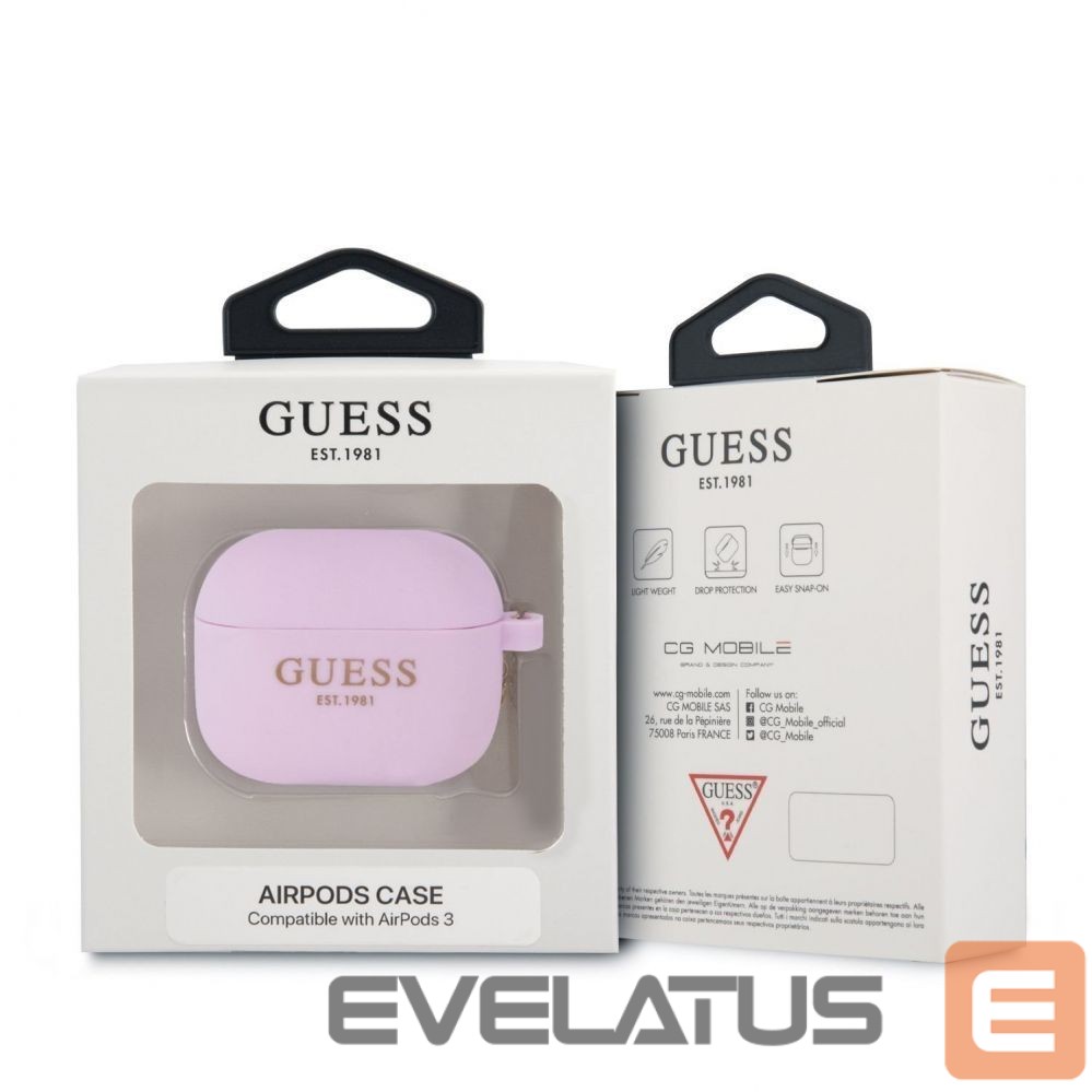 Headphone case Guess Apple Airpods 3 Charms Silicone Case Purple