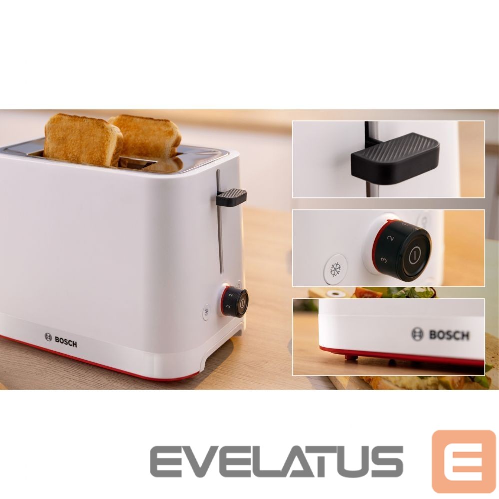Toster Bosch Compact Toaster | TAT3M121 MyMoment | Number of slots 2 | Housing material Plastic | White