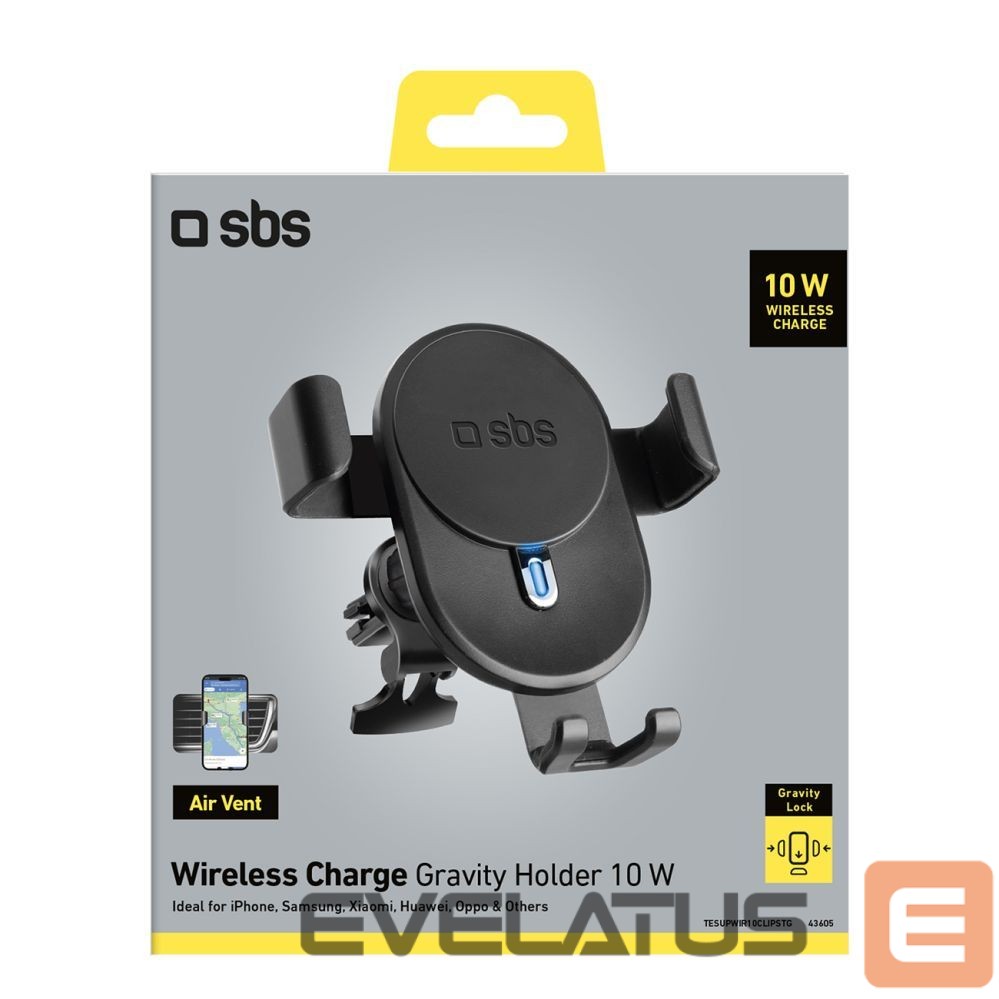 Dock station SBS Smartphone holder with inductive charger SBS TESUPWIR10CLIPSTG 10W - black