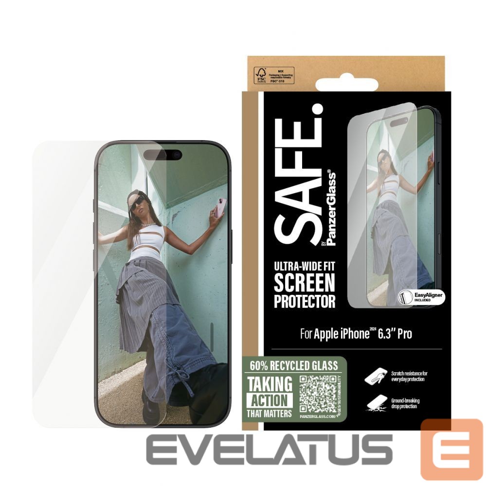 Back panel cover PanzerGlass SAFE by Screen Protector iPhone 16 Pro| Ultra-Wide Fit |