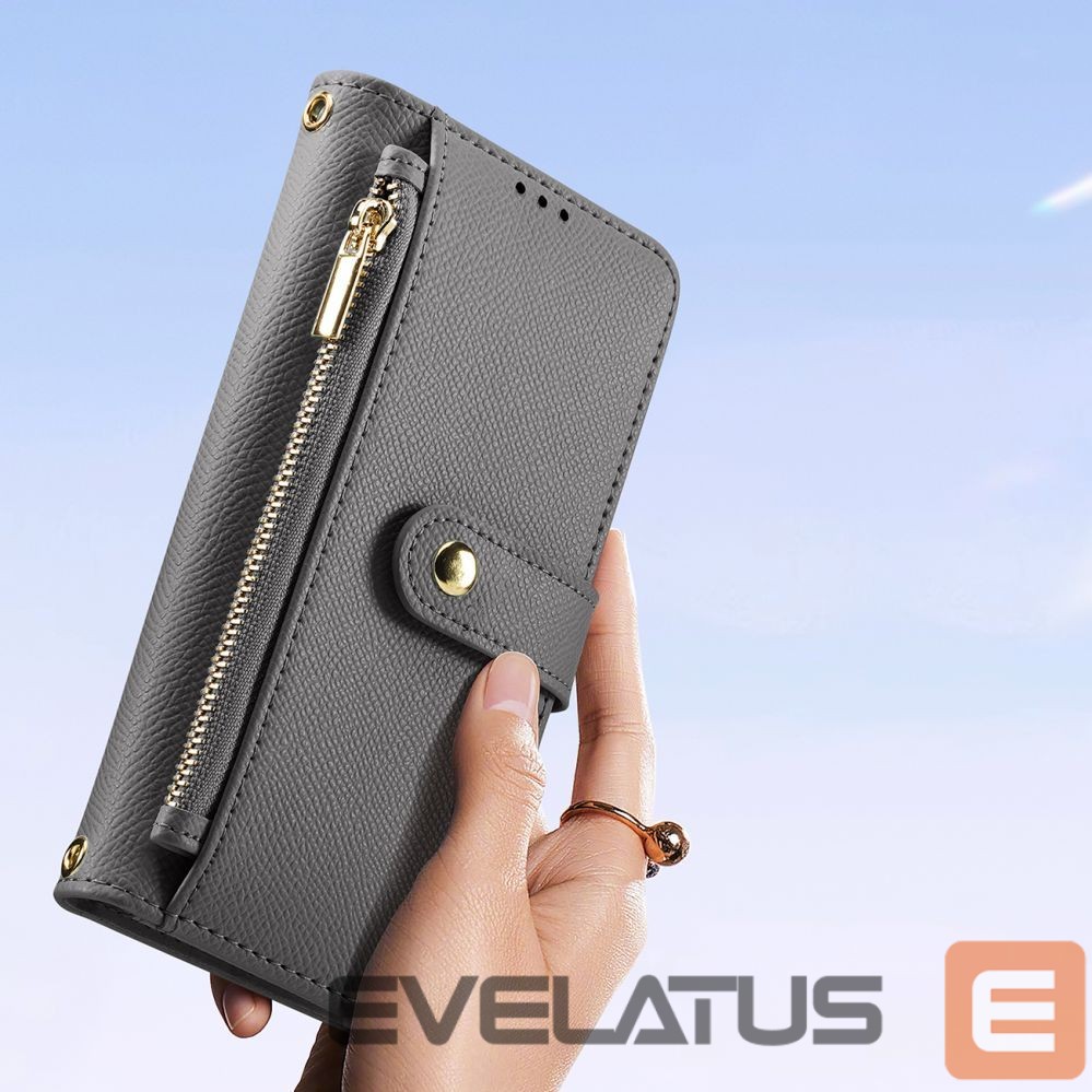 Back panel cover Dux Ducis Dux Ducis Lawa iPhone 16 Pro Leather Case with Detachable Magnetic Wallet - Gray