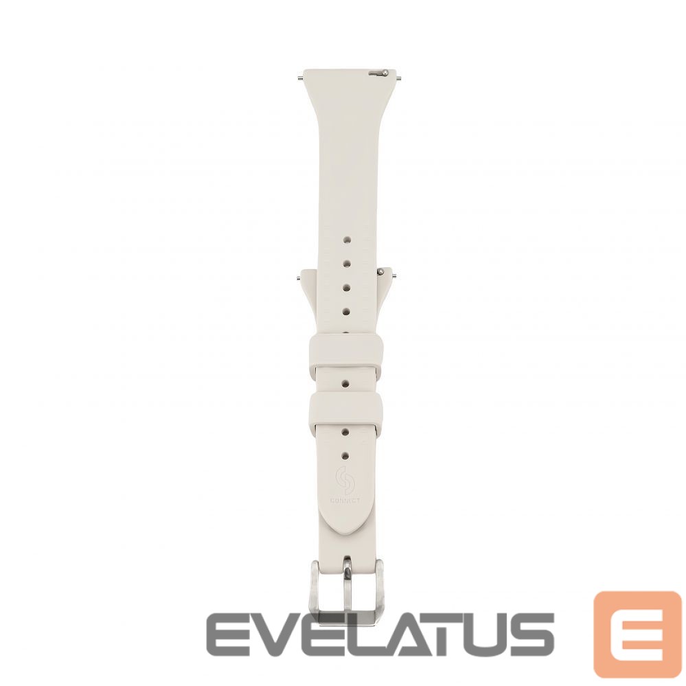 Strap Connect 20mm T-buckle Silicone Loop Watch Strap (130mm M/L) Silver