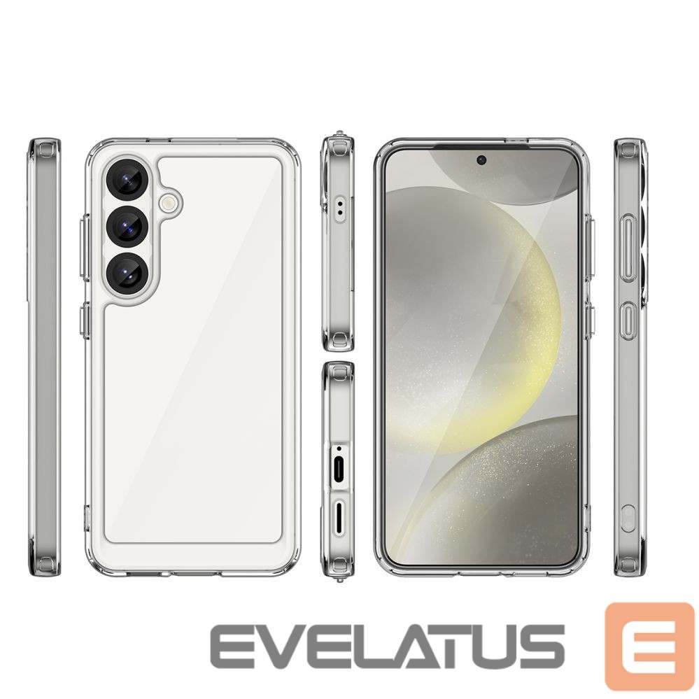 Back panel cover Hurtel Outer Space Case for Samsung Galaxy S25 Edge Cover with Flexible Frame - Transparent