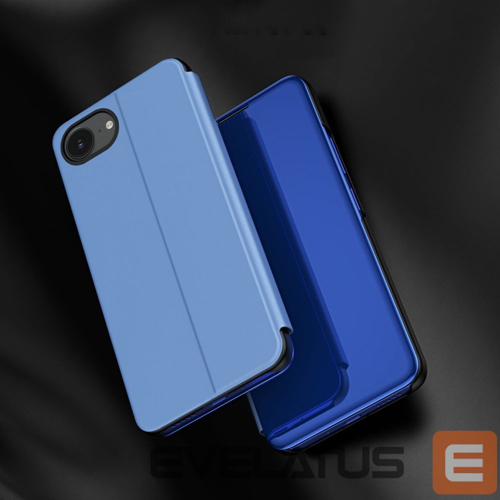 Back panel cover Hurtel Clear View Case for iPhone 16e Flip Cover - Blue