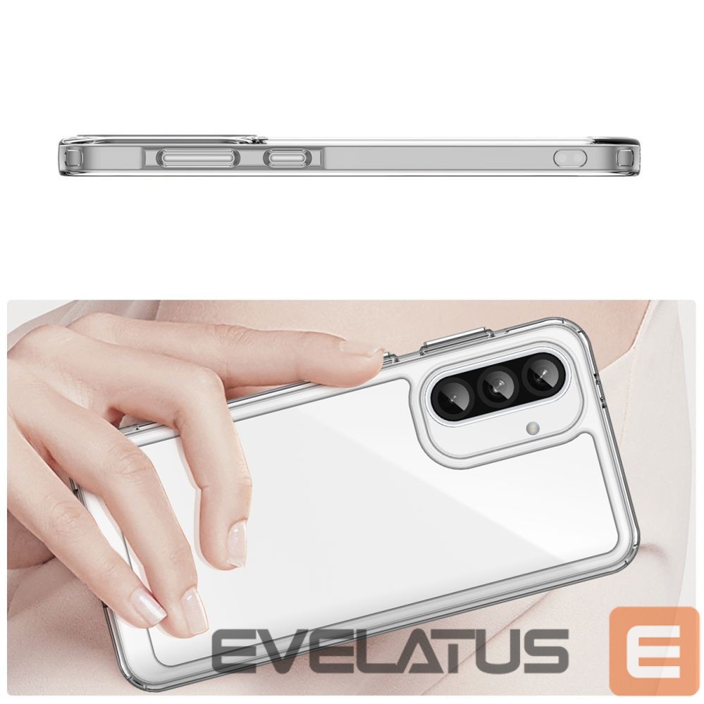 Back panel cover Hurtel Outer Space Case for Samsung Galaxy A26 Cover with Flexible Frame - Transparent