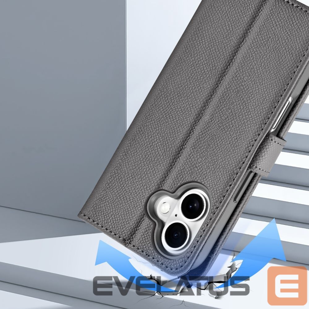 Back panel cover Dux Ducis Dux Ducis Lawa Leather Case for iPhone 16 - Gray