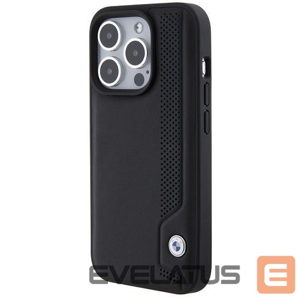 Back panel cover BMW BMW Leather Blue Dots iPhone 15 Pro Max Case - Black