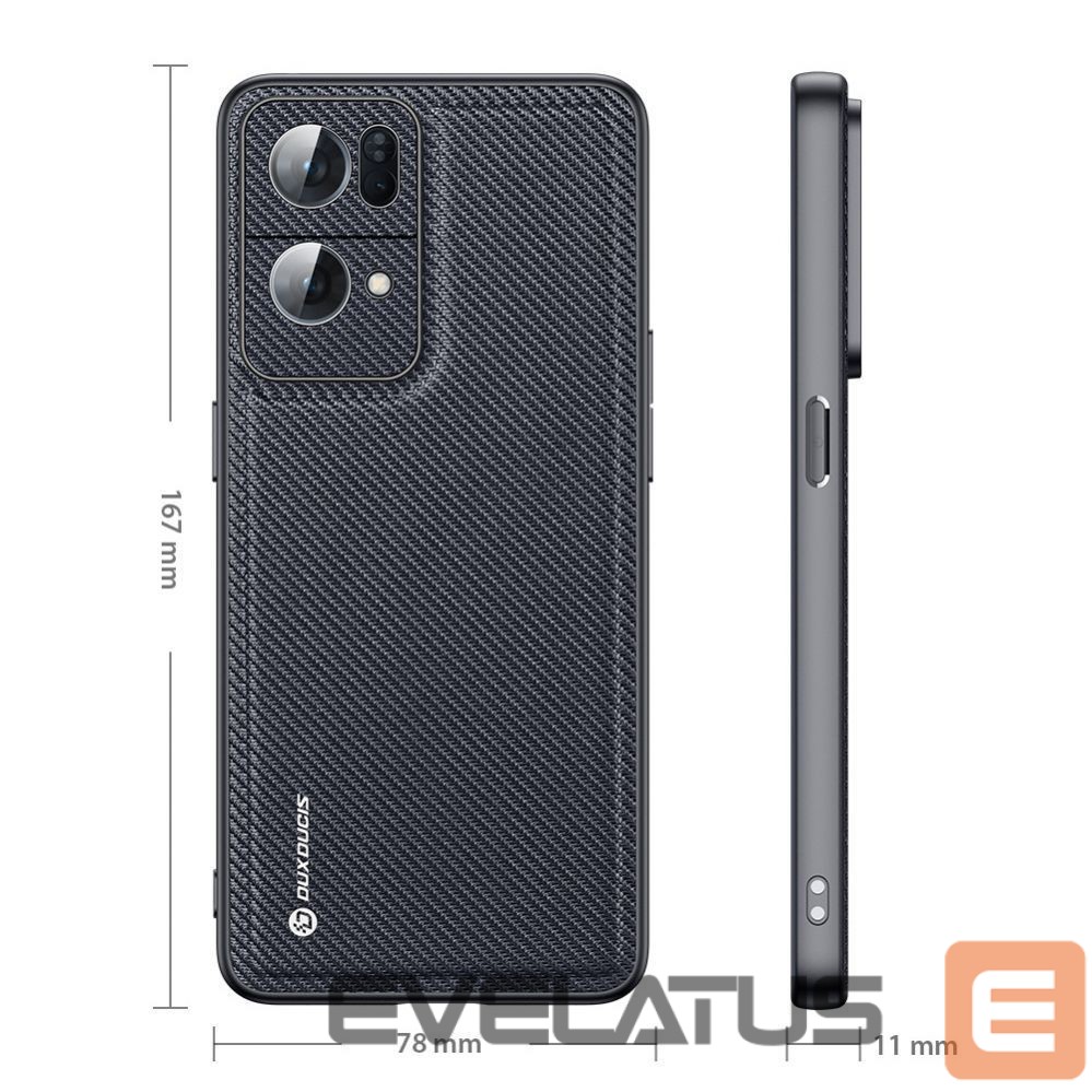 Back panel cover Dux Ducis Dux Ducis Fino case cover covered with nylon material Oppo Reno7 Pro 5G black