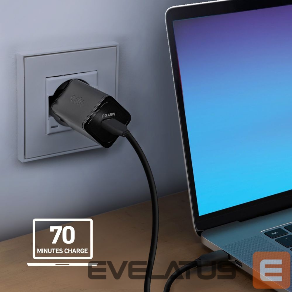 Adapter SBS SBS TETRGAN1C45W 45W GaN USB-C Wall Charger with Power Delivery - Black