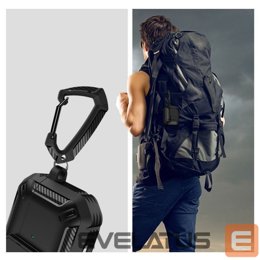 Accessories for smart watches Tech-Protect Tech-Protect X-Carbo Case for AirPods Pro 1 / 2 - Black