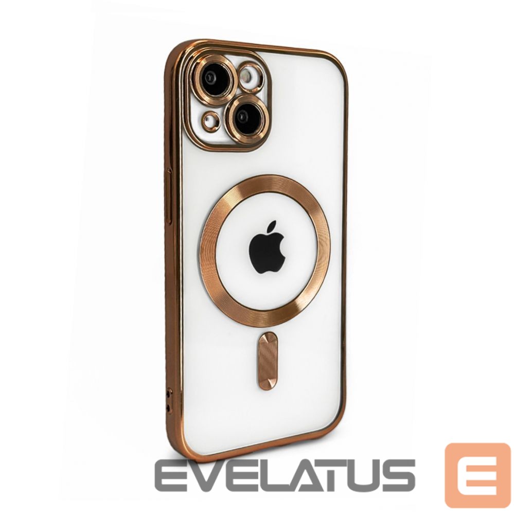 Back panel cover iLike Apple iPhone 15 Electroplate TPU Case with MagSafe Transparent Gold