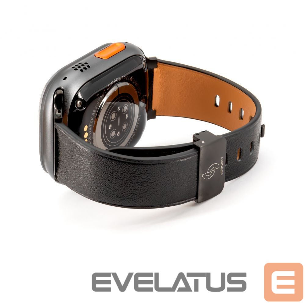 Strap Connect Watch 38/40/41mm Single loop buckle leather Watch Straps Black