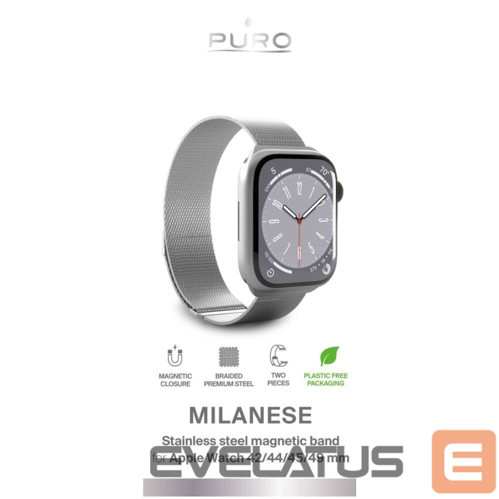 Strap Puro Puro Milanese Stainless Steel Strap for Apple Watch 42 / 44 / 45 / 49 mm - Silver