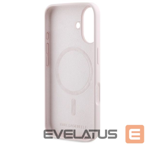 Back panel cover Karl Lagerfeld Karl Lagerfeld Silicone Nauble Heads Print MagSafe Case for iPhone 16 - Pink