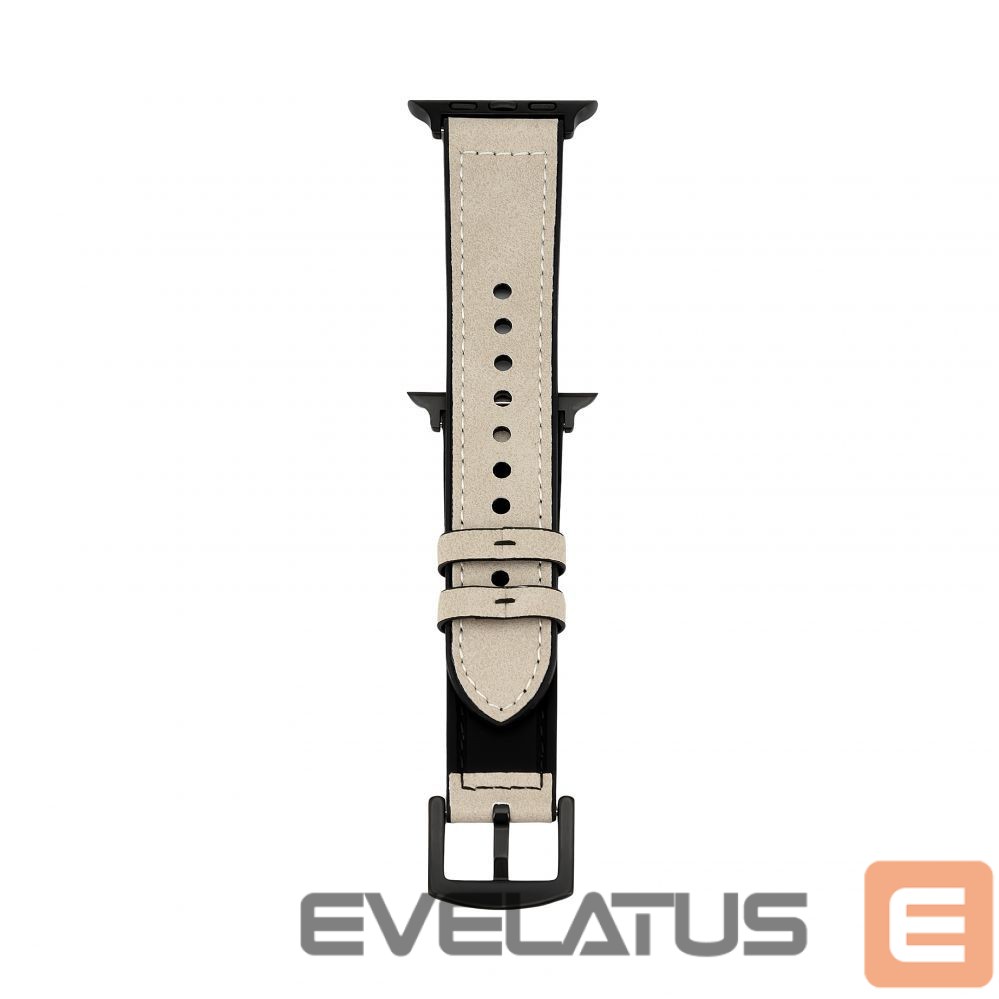Strap Connect Watch 42/44/45mm Silicone patch Leather Watch Strap (132mm M/L) White