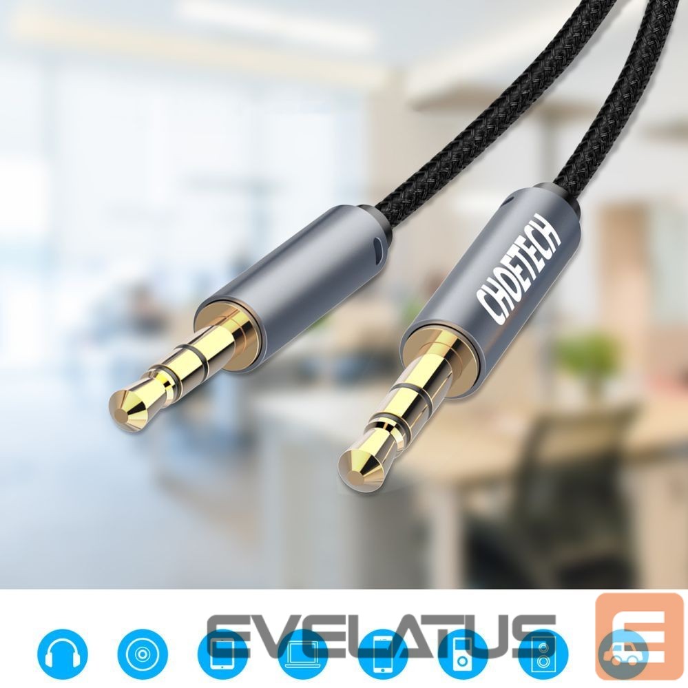 Cable Choetech Choetech AUX002 cable mini jack 3.5mm (male) / mini jack 3.5mm (male) 1.2m - black