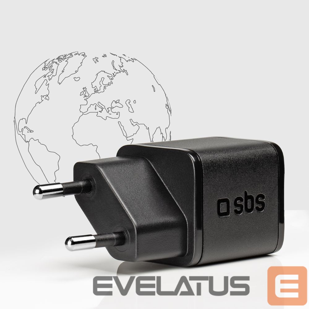 Adapter SBS SBS TETRGAN1C20K 20W GaN USB-C Wall Charger with Power Delivery - Black