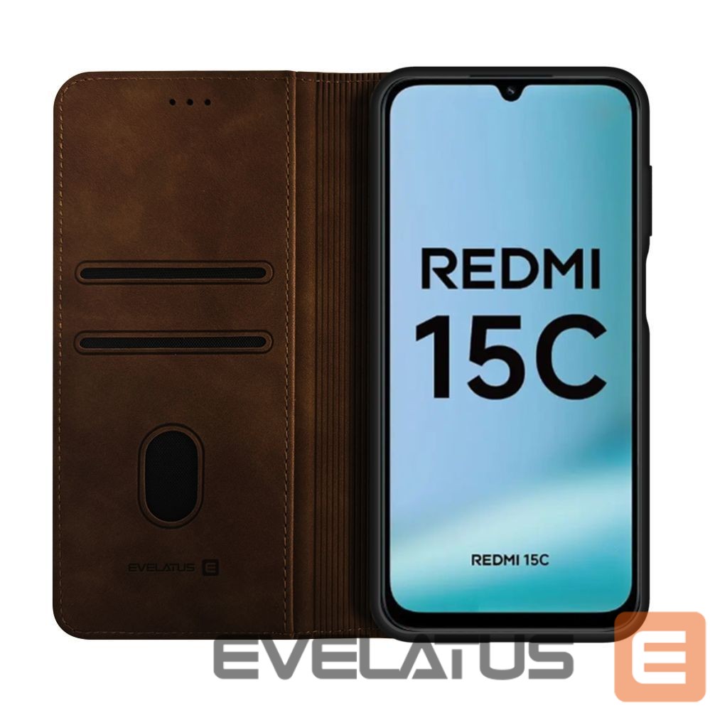 Book case Evelatus Xiaomi Redmi 15C 4G/5G Book Case Folio Brown