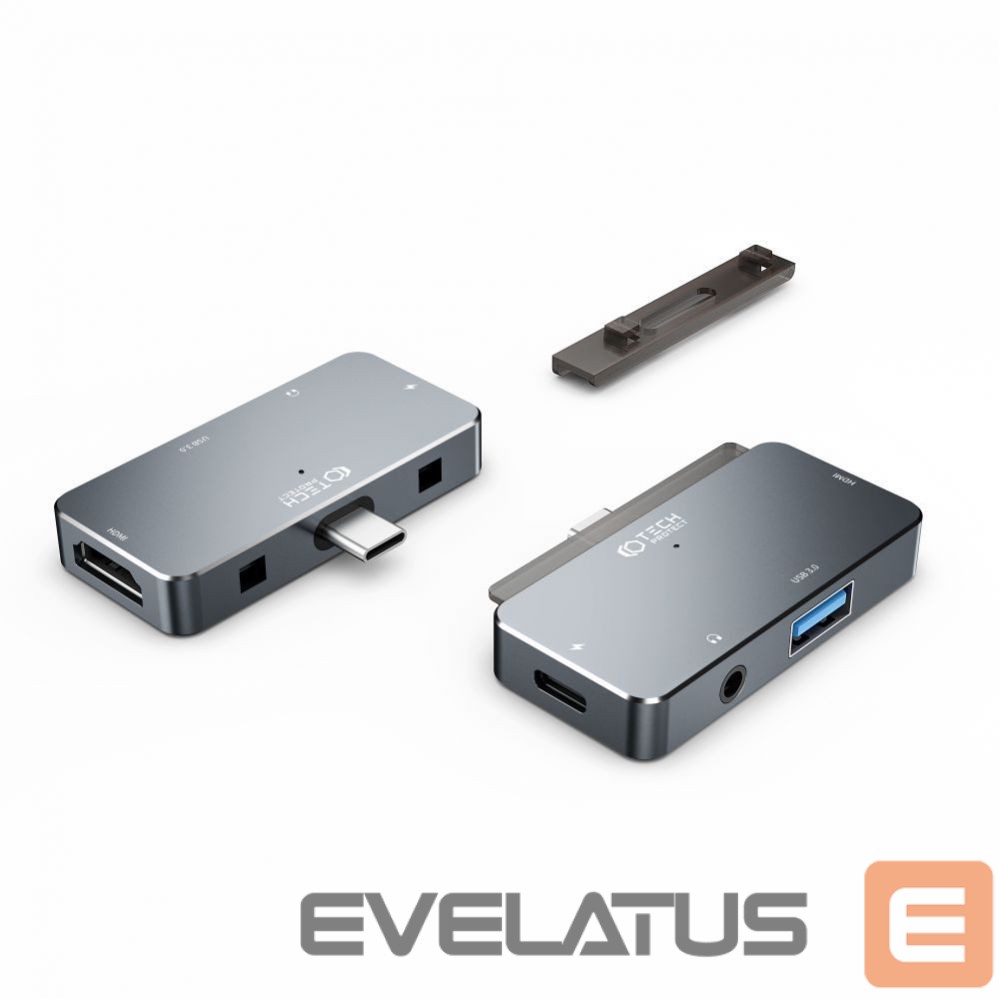 Other Computer Accessory Tech-Protect HUB Tech-Protect V6 4in1 USB-C - USB-A 3.0 / USB-C PD100W / HDMI / mini jack 3.5mm - gray