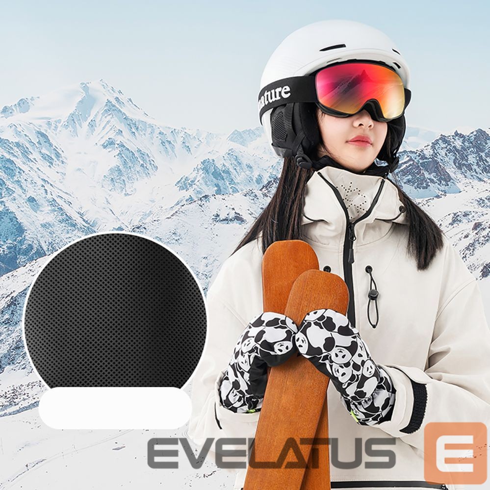 The others Qunature Qunature Panda Heat Transfer Ski Gloves Kids Size S - Black/White