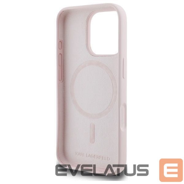 Back panel cover Karl Lagerfeld Karl Lagerfeld Silicone Nauble Heads Print MagSafe Case for iPhone 16 Pro - Pink