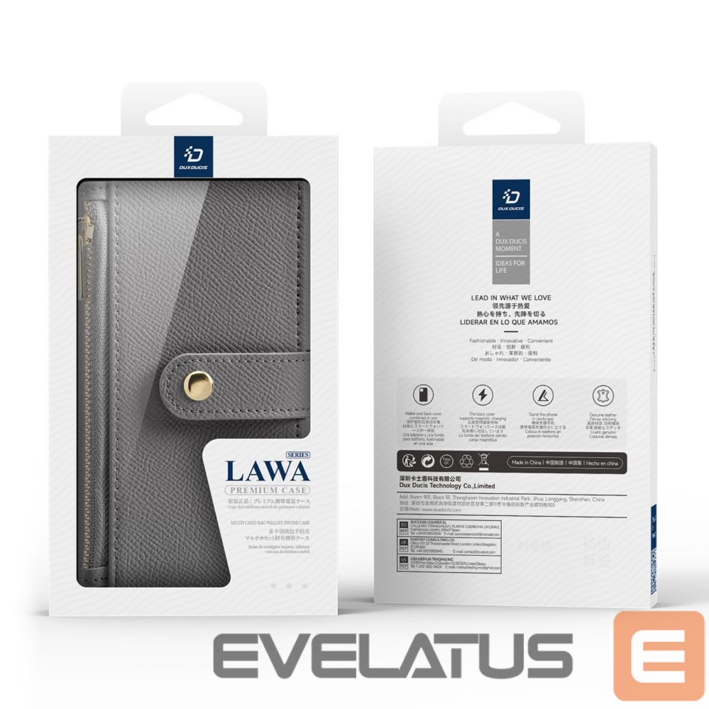 Back panel cover Dux Ducis Dux Ducis Lawa Leather Case for iPhone 16 - Gray
