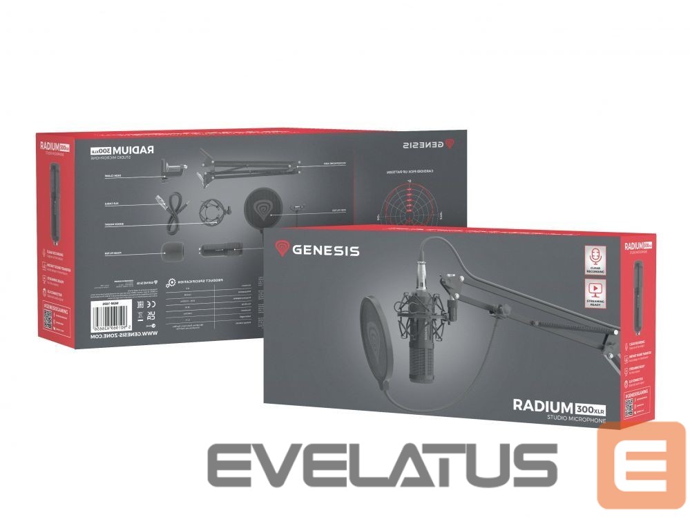 Other Computer Accessory Genesis Gaming Microphone Radium 300 Black, Wired