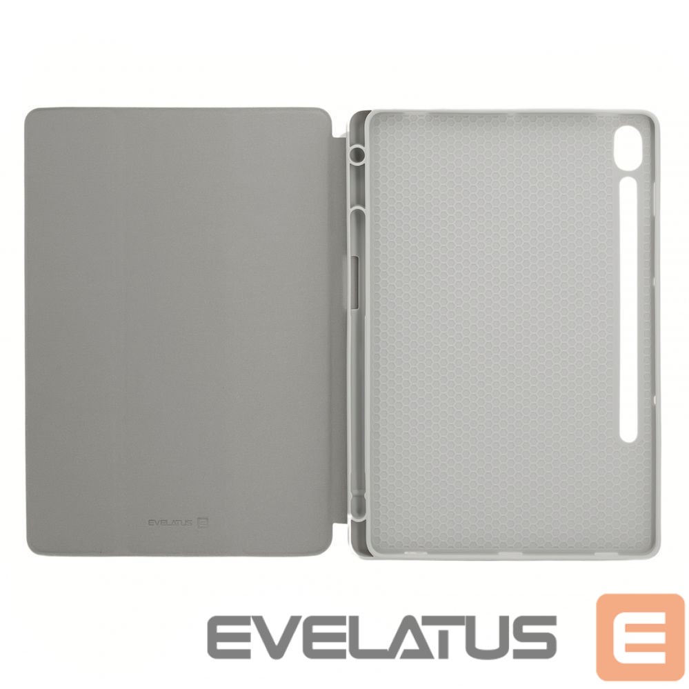 Book case Evelatus Galaxy Tab S9 FE Tablet case with imitate microfiber inside Silver