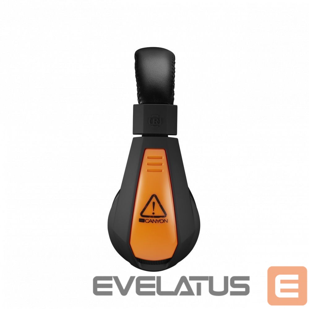 Headphone with microphone Canyon Gaming headset 3.5mm jack with adjustable microphone and volume control Black Orange