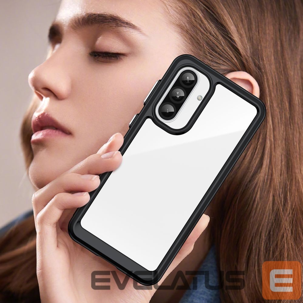 Back panel cover Hurtel Outer Space Case for Samsung Galaxy A26 Cover with Flexible Frame - Black