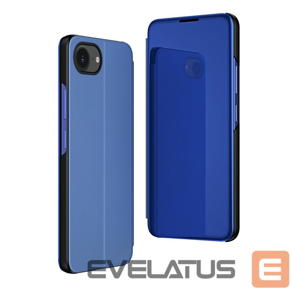 Back panel cover Hurtel Clear View Case for iPhone 16e Flip Cover - Blue