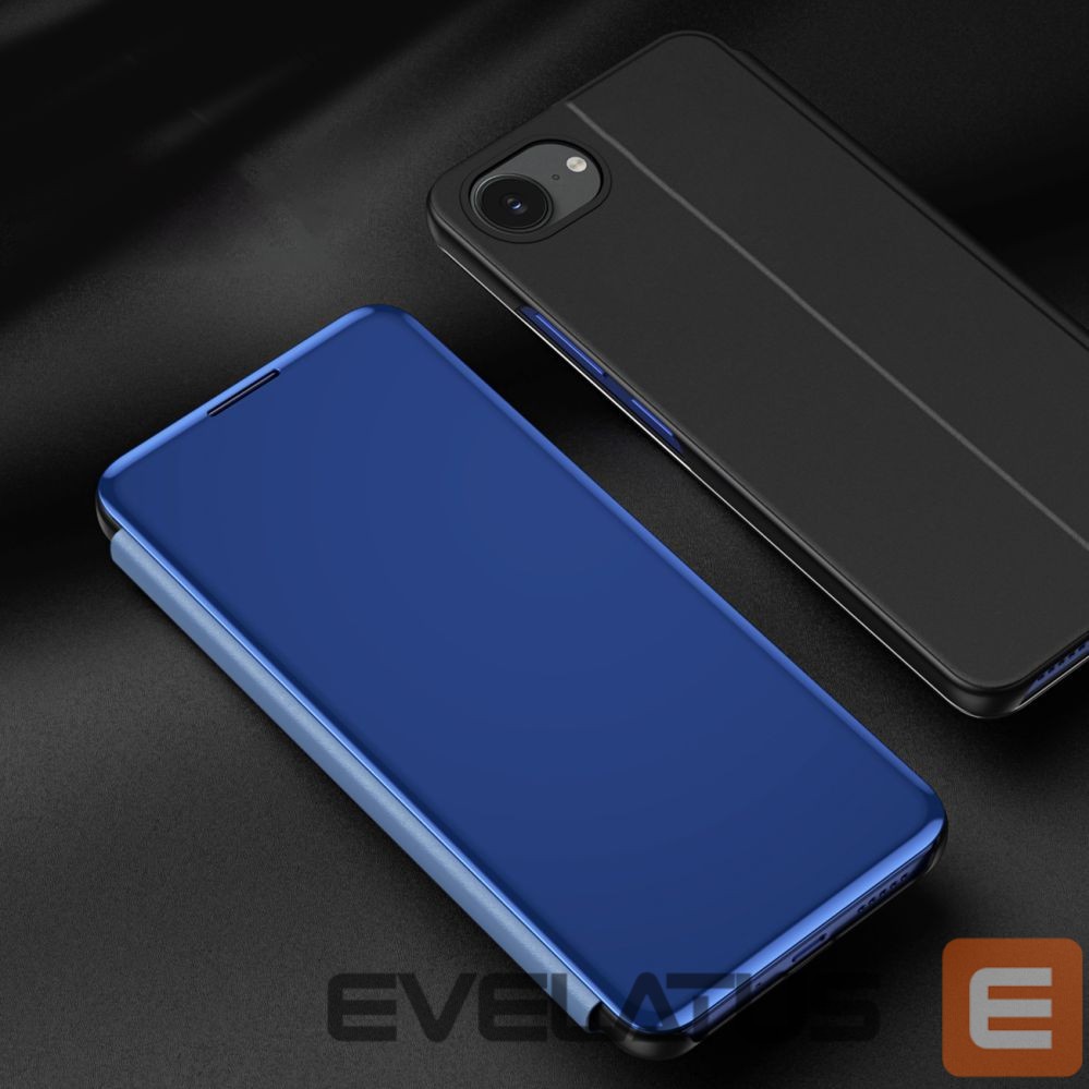 Back panel cover Hurtel Clear View Case for iPhone 16e Flip Cover - Blue