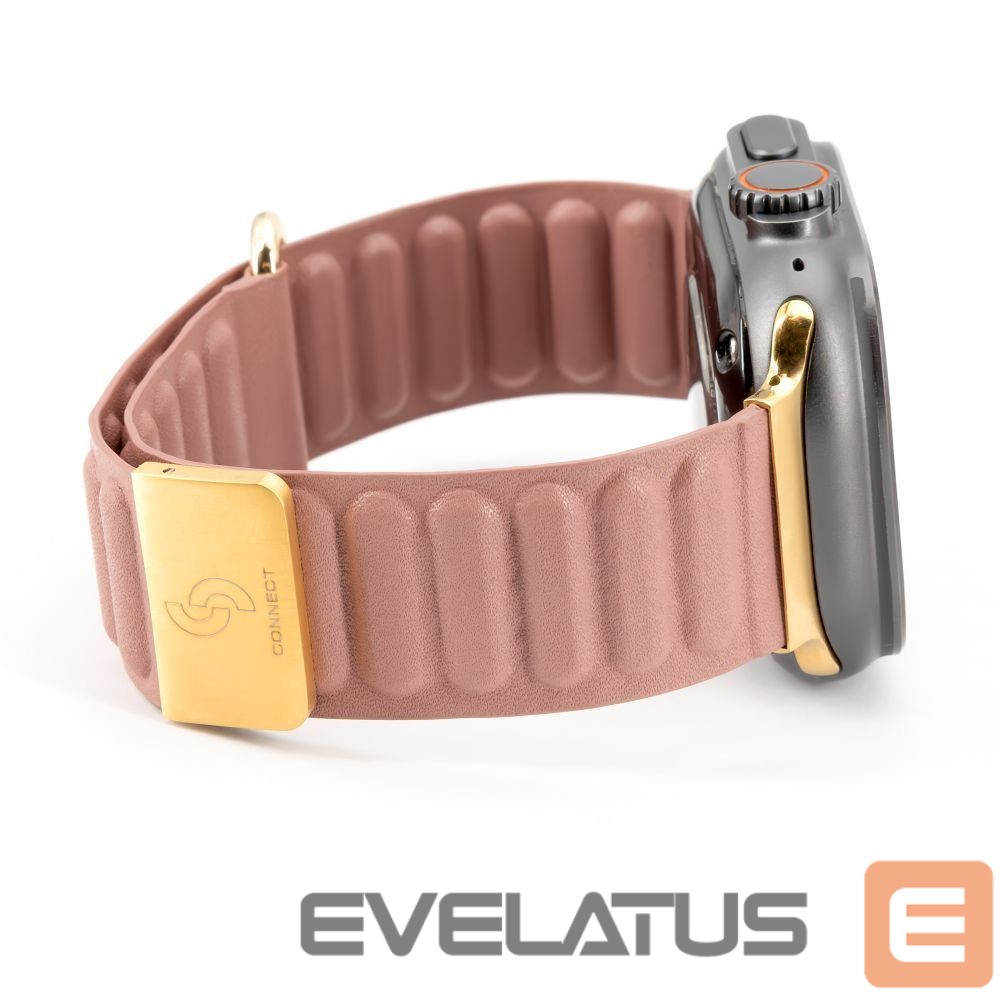 Strap Connect Watch 38/40/41mm cortical back buckle magnetic suction Watch Straps Rose pink