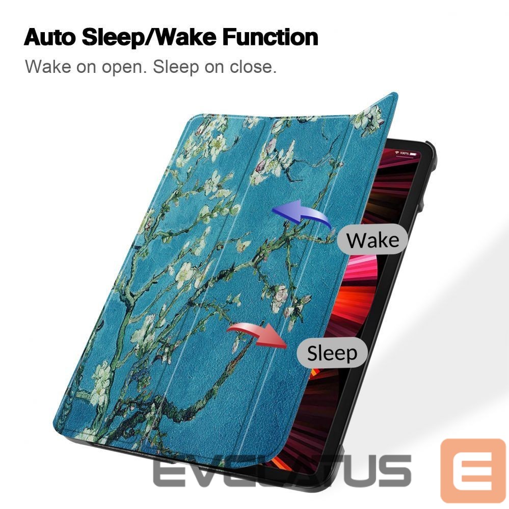 Book case iLike Galaxy Tab S9 Ultra 14.6 Tri-Fold Eco-Leather Stand Case Sakura