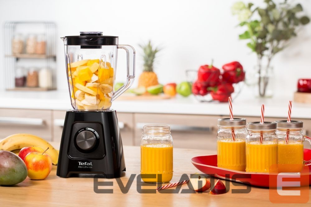 Mixers and blenders TEFAL Blender BL420838 BlendForce Tabletop, 600 W, Jar material Plastic, Jar capacity 1.25 L, Ice crushing, Black